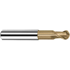 Fraisa - 10mm Diam, 11mm LOC, 2 Flute Solid Carbide Ball End Mill - Exact Tooling