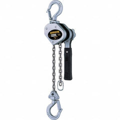 Harrington Hoist - 1,000 Lb Capacity, 5' Lift Height, Chain Mini Lever Manual Hoist - Exact Tooling
