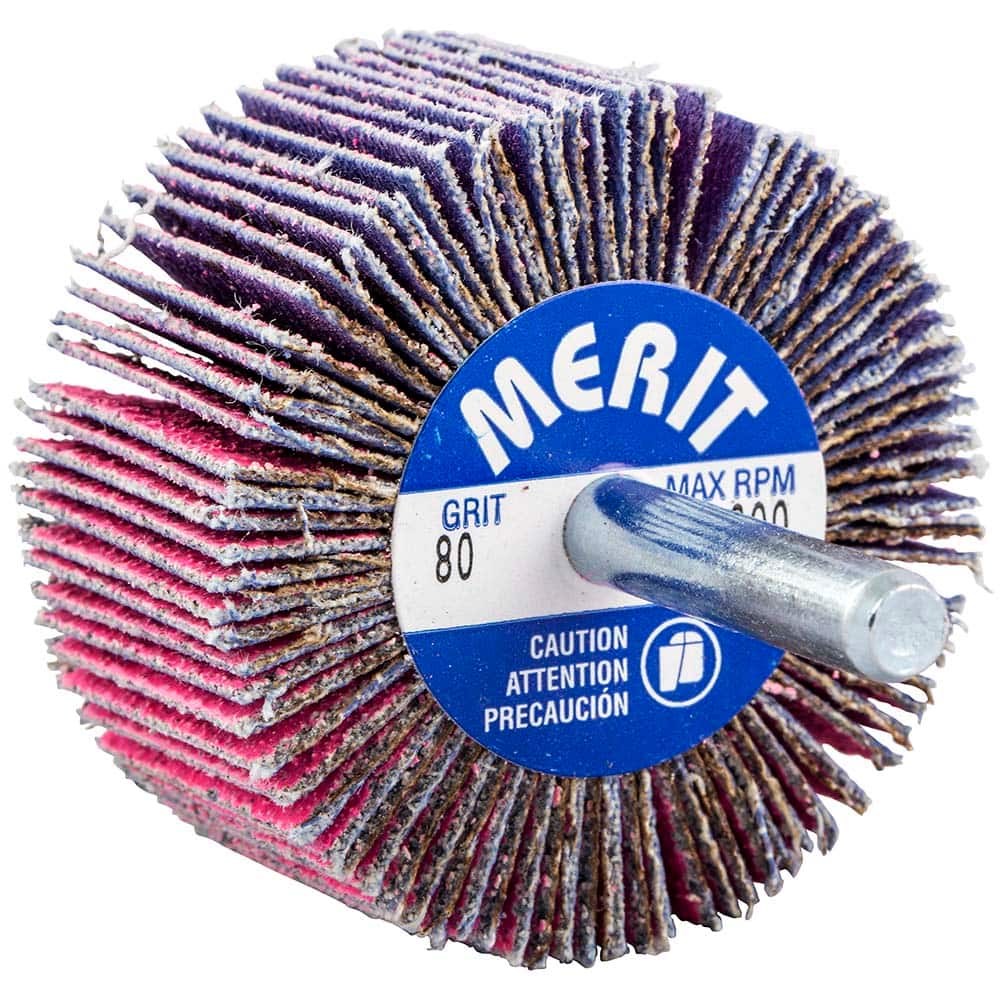 Merit Abrasives - Mounted Flap Wheels Abrasive Type: Coated Outside Diameter (Inch): 2 - Exact Tooling