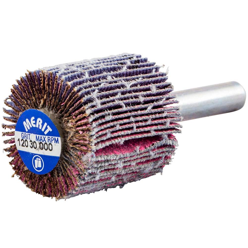Merit Abrasives - Mounted Flap Wheels Abrasive Type: Coated Outside Diameter (Inch): 1 - Exact Tooling