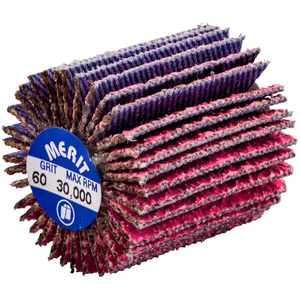 Merit Abrasives - 1 x 1" 60 Grit Ceramic Alumina Unmounted Flap Wheel - Exact Tooling