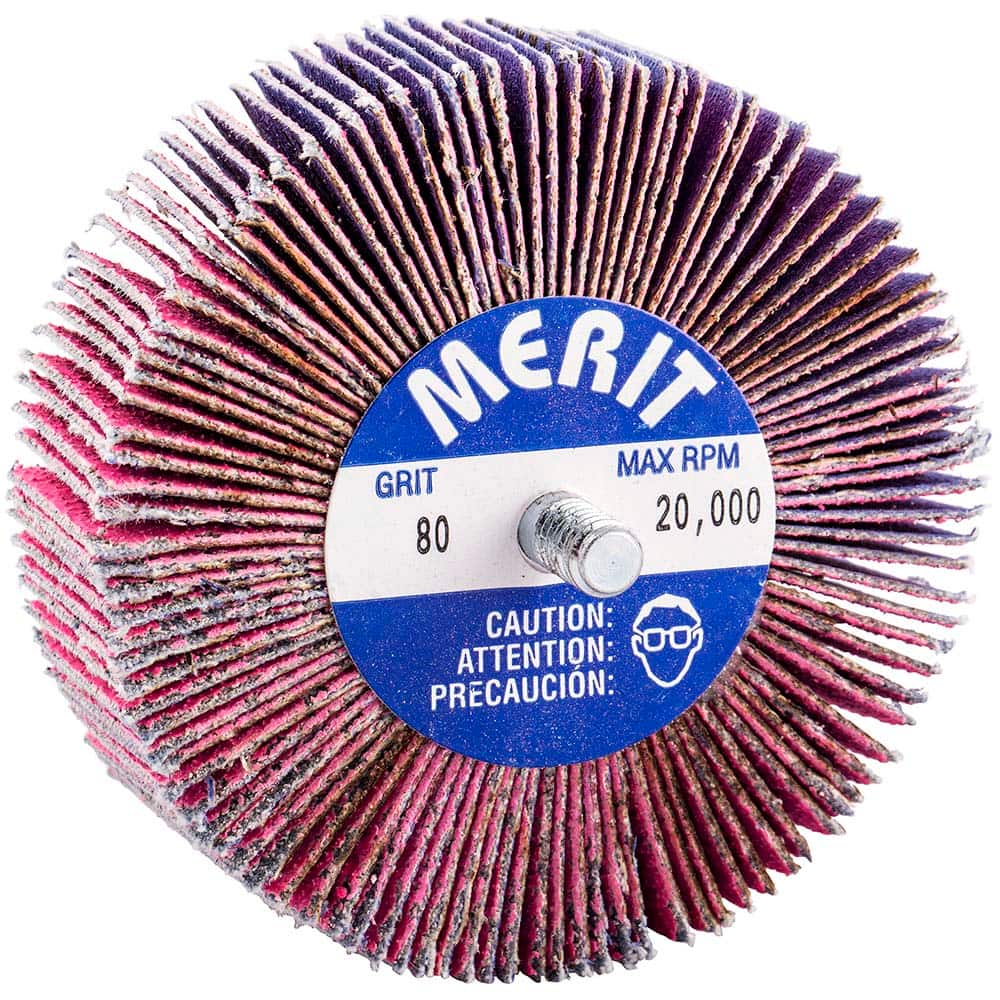 Merit Abrasives - 3 x 1" 80 Grit Ceramic Alumina Unmounted Flap Wheel - Exact Tooling