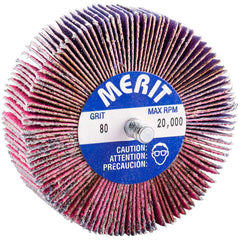Merit Abrasives - 3 x 1" 80 Grit Ceramic Alumina Unmounted Flap Wheel - Exact Tooling