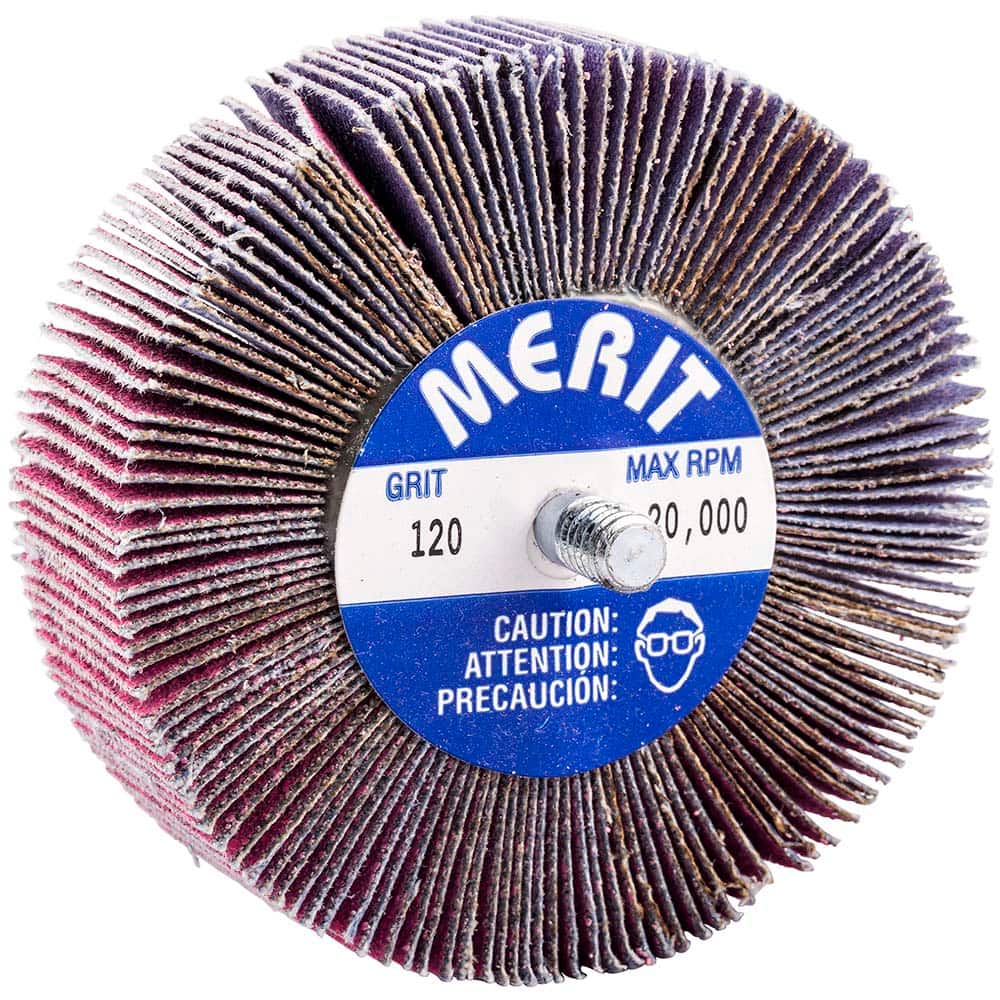 Merit Abrasives - 3 x 1" 120 Grit Ceramic Alumina Unmounted Flap Wheel - Exact Tooling