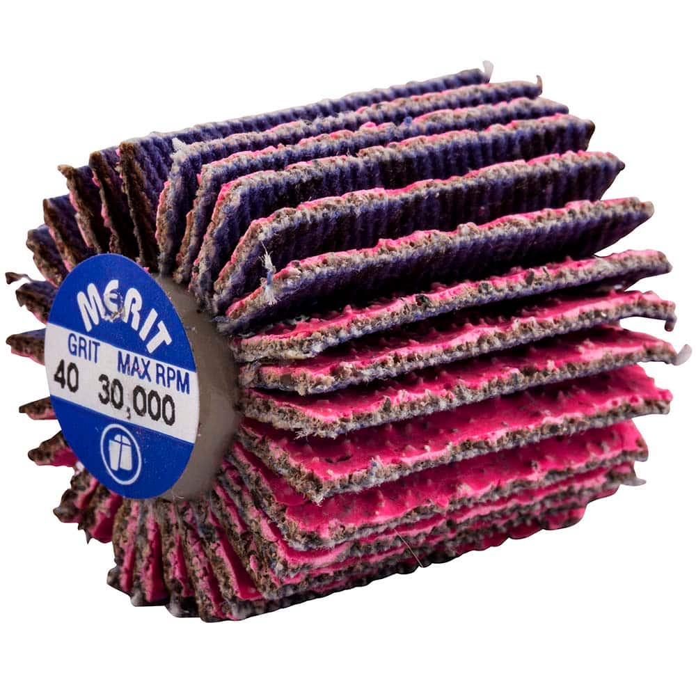 Merit Abrasives - 1 x 1" 40 Grit Ceramic Alumina Unmounted Flap Wheel - Exact Tooling