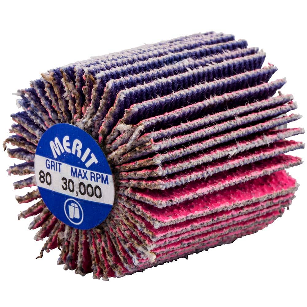Merit Abrasives - 1 x 1" 80 Grit Ceramic Alumina Unmounted Flap Wheel - Exact Tooling