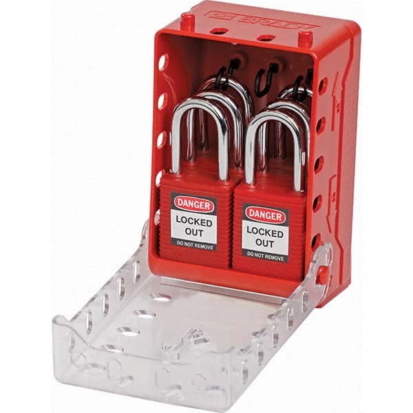 Brady - 1 8-Piece Kit 2.7" Deep x 4" Wide x 5.7" High Portable & Wall Mount Group Lockout Box - Exact Tooling