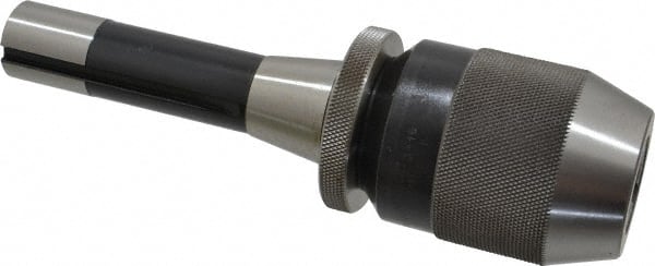 Albrecht - R8, 1/8 to 5/8" Capacity, Steel Integral Shank Drill Chuck - Keyless, Taper Shank, 2-1/4" Sleeve Diam, 3-7/16" Open Length - Exact Tooling