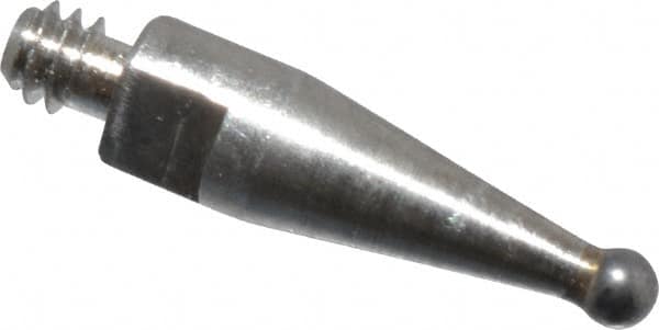 Mitutoyo - 1mm Ball Diam, Steel, Ball Test Indicator Contact Point - 8.5mm Contact Point Length, Use with Mitutoyo 513 Series Dial Test Indicators - Exact Tooling