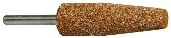 Norton - 3/4" Head Diam x 2-1/2" Thickness, A1, Cone End, Zirconia Alumina Mounted Point - Very Coarse Grade, 30 Grit, 20,960 RPM - Exact Tooling