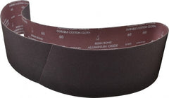 Norton - 6" Wide x 60" OAL, 60 Grit, Aluminum Oxide Abrasive Belt - Aluminum Oxide, Medium, Coated, X Weighted Cloth Backing, Series R228 - Exact Tooling