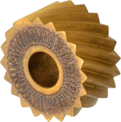 Dorian Tool - 3/4" Diam, 90° Tooth Angle, 10 TPI, Standard (Shape), Form Type High Speed Steel Right-Hand Diagonal Knurl Wheel - 3/8" Face Width, 1/4" Hole, Circular Pitch, 30° Helix, Bright Finish, Series A - Exact Tooling