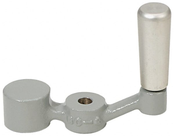 Jergens - 3/4" Hub Height Crank Handle - 1/4" Bore, 3-15/16" Center to Center, Aluminum - Exact Tooling
