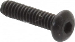 Value Collection - #0-80 UNF Hex Socket Drive, Button Screw - Alloy Steel, Black Oxide Finish, Fully Threaded, 1/4" Length Under Head - Exact Tooling
