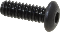 Value Collection - #0-80 UNF Hex Socket Drive, Button Screw - Alloy Steel, Black Oxide Finish, Fully Threaded, 3/16" Length Under Head - Exact Tooling