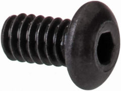 Value Collection - #0-80 UNF Hex Socket Drive, Button Screw - Alloy Steel, Black Oxide Finish, Fully Threaded, 1/8" Length Under Head - Exact Tooling