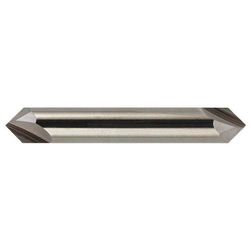3/4″ × 3/4″ × 4″ STR / RHC Solid Carbide 2-Flute Double End Chamfer Tool - Bright - Exact Tooling