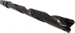 Allied Machine and Engineering - Series 1, 18mm Max Diam, 3MT Taper Shank, Helical Flute Spade Drill - 6-1/2" Max Depth, 9-11/32" Body Length, 13-7/32" OAL, Extended Length, Through Coolant - Exact Tooling
