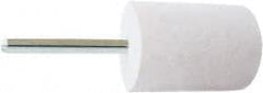 Value Collection - 1" Diam, 1/4" Shank Diam, Cylinder Shaped Mounted Bob - Hard Density, 2" Head Length, 2" Shank Length, Wool Felt - Exact Tooling