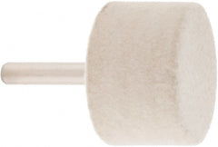 Value Collection - 1-1/2" Diam, 1/4" Shank Diam, Cylinder Shaped Mounted Bob - Medium Density, 1" Head Length, 2" Shank Length, Wool Felt - Exact Tooling