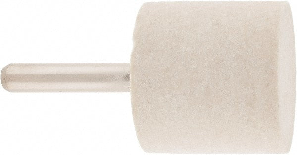 Value Collection - 1-1/4" Diam, 1/4" Shank Diam, Cylinder Shaped Mounted Bob - Rock Hard Density, 1-1/4" Head Length, 2" Shank Length, Wool Felt - Exact Tooling