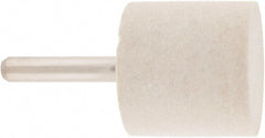 Value Collection - 1-1/4" Diam, 1/4" Shank Diam, Cylinder Shaped Mounted Bob - Rock Hard Density, 1-1/4" Head Length, 2" Shank Length, Wool Felt - Exact Tooling