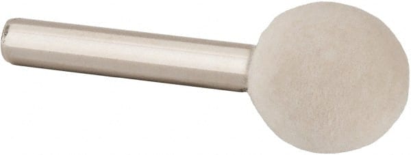 Value Collection - 3/4" Diam, 1/4" Shank Diam, Ball Shaped Mounted Bob - Hard Density, 3/4" Head Length, 2" Shank Length, Wool Felt - Exact Tooling