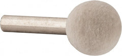 Value Collection - 3/4" Diam, 1/4" Shank Diam, Ball Shaped Mounted Bob - Medium Density, 3/4" Head Length, 2" Shank Length, Wool Felt - Exact Tooling