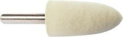 Value Collection - 1" Diam, 1/4" Shank Diam, Bullet Shaped Mounted Bob - Medium Density, 2" Head Length, 2" Shank Length, Wool Felt - Exact Tooling