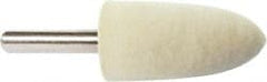 Value Collection - 1" Diam, 1/4" Shank Diam, Bullet Shaped Mounted Bob - Rock Hard Density, 2" Head Length, 2" Shank Length, Wool Felt - Exact Tooling