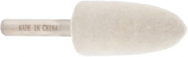 Value Collection - 3/4" Diam, 1/4" Shank Diam, Bullet Shaped Mounted Bob - Rock Hard Density, 1-1/2" Head Length, 2" Shank Length, Wool Felt - Exact Tooling