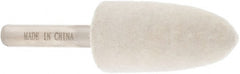 Value Collection - 3/4" Diam, 1/4" Shank Diam, Bullet Shaped Mounted Bob - Rock Hard Density, 1-1/2" Head Length, 2" Shank Length, Wool Felt - Exact Tooling