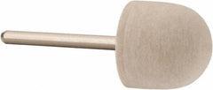 Value Collection - 3/4" Diam, 1/8" Shank Diam, Oval Shaped Mounted Bob - Hard Density, 3/4" Head Length, 2" Shank Length, Wool Felt - Exact Tooling