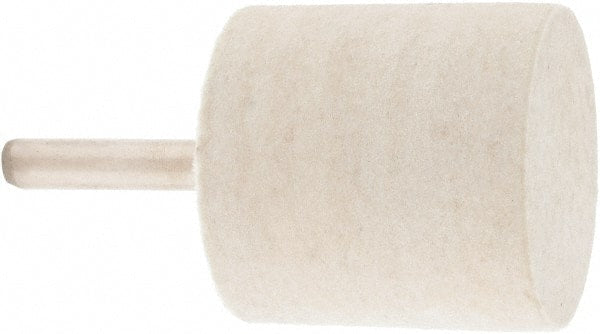 Value Collection - 1-1/2" Diam, 1/4" Shank Diam, Cylinder Shaped Mounted Bob - Rock Hard Density, 1-1/2" Head Length, 2" Shank Length, Wool Felt - Exact Tooling