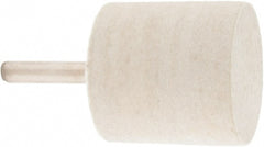 Value Collection - 1-1/2" Diam, 1/4" Shank Diam, Cylinder Shaped Mounted Bob - Rock Hard Density, 1-1/2" Head Length, 2" Shank Length, Wool Felt - Exact Tooling