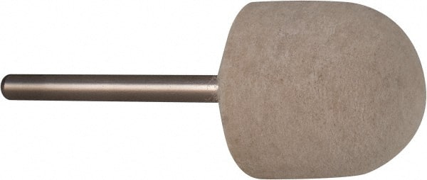 Value Collection - 3/4" Diam, 1/8" Shank Diam, Oval Shaped Mounted Bob - Rock Hard Density, 3/4" Head Length, 2" Shank Length, Wool Felt - Exact Tooling