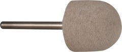 Value Collection - 3/4" Diam, 1/8" Shank Diam, Oval Shaped Mounted Bob - Rock Hard Density, 3/4" Head Length, 2" Shank Length, Wool Felt - Exact Tooling
