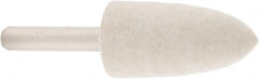 Value Collection - 3/4" Diam, 1/4" Shank Diam, Bullet Shaped Mounted Bob - Hard Density, 1-1/2" Head Length, 2" Shank Length, Wool Felt - Exact Tooling