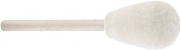 Value Collection - 1/2" Diam, 1/8" Shank Diam, Olive Shaped Mounted Bob - Rock Hard Density, 3/4" Head Length, 2" Shank Length, Wool Felt - Exact Tooling