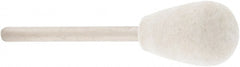 Value Collection - 1/2" Diam, 1/8" Shank Diam, Olive Shaped Mounted Bob - Rock Hard Density, 3/4" Head Length, 2" Shank Length, Wool Felt - Exact Tooling