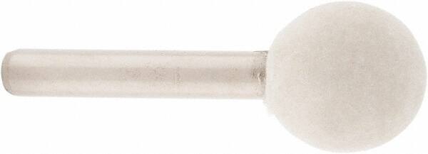 Value Collection - 3/4" Diam, 1/4" Shank Diam, Ball Shaped Mounted Bob - Rock Hard Density, 3/4" Head Length, 2" Shank Length, Wool Felt - Exact Tooling