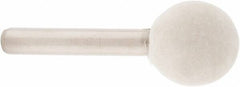 Value Collection - 3/4" Diam, 1/4" Shank Diam, Ball Shaped Mounted Bob - Rock Hard Density, 3/4" Head Length, 2" Shank Length, Wool Felt - Exact Tooling