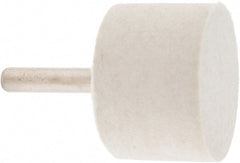 Value Collection - 1-1/2" Diam, 1/4" Shank Diam, Cylinder Shaped Mounted Bob - Rock Hard Density, 1" Head Length, 2" Shank Length, Wool Felt - Exact Tooling