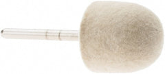 Value Collection - 3/4" Diam, 1/8" Shank Diam, Oval Shaped Mounted Bob - Medium Density, 3/4" Head Length, 2" Shank Length, Wool Felt - Exact Tooling