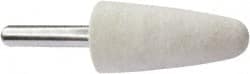 Value Collection - 1" Diam, 1/4" Shank Diam, Conical Shaped Mounted Bob - Hard Density, 2" Head Length, 2" Shank Length, Wool Felt - Exact Tooling
