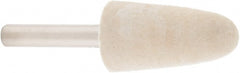 Value Collection - 3/4" Diam, 1/4" Shank Diam, Conical Shaped Mounted Bob - Rock Hard Density, 1-1/2" Head Length, 2" Shank Length, Wool Felt - Exact Tooling