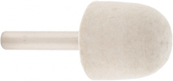 Value Collection - 1" Diam, 1/4" Shank Diam, Oval Shaped Mounted Bob - Rock Hard Density, 1" Head Length, 2" Shank Length, Wool Felt - Exact Tooling