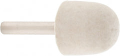 Value Collection - 1" Diam, 1/4" Shank Diam, Oval Shaped Mounted Bob - Rock Hard Density, 1" Head Length, 2" Shank Length, Wool Felt - Exact Tooling