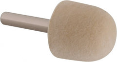 Value Collection - 1" Diam, 1/4" Shank Diam, Oval Shaped Mounted Bob - Medium Density, 1" Head Length, 2" Shank Length, Wool Felt - Exact Tooling
