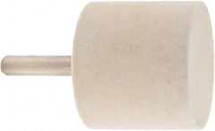 Value Collection - 1-1/2" Diam, 1/4" Shank Diam, Cylinder Shaped Mounted Bob - Hard Density, 1-1/2" Head Length, 2" Shank Length, Wool Felt - Exact Tooling